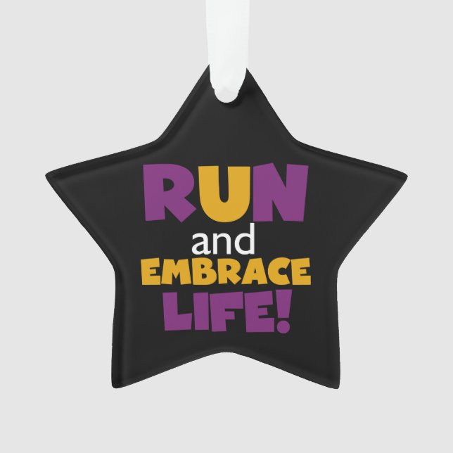 Run Embrace Life Purple Pink Ornament (Front)