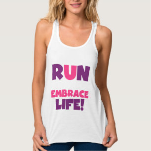 Run Embrace Life Purple Pink Singlet