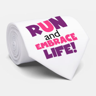 Run Embrace Life Purple Pink Tie