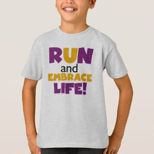 Run Embrace Life Purple Yellow T-Shirt
