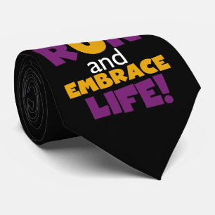 Run Embrace Life Purple Yellow Tie