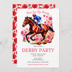  Run for the Roses Race Horse Derby Party  Invitation