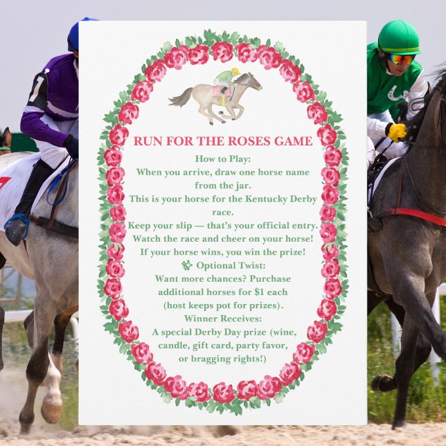 Run For the Roses Raffle Derby Party Game Invitation (Creator Uploaded)