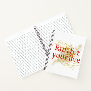 "Run for Your Life – Elegant Motivational Quote  Notebook