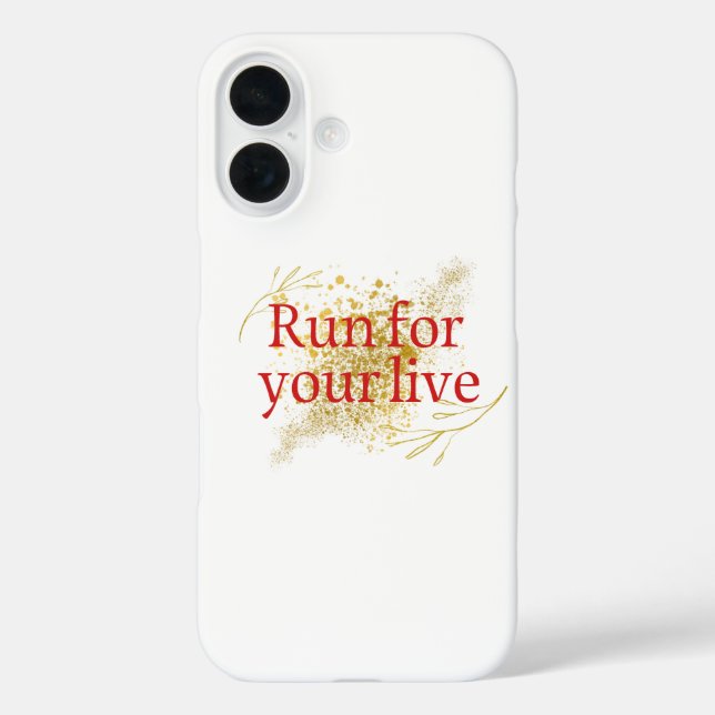 "Run for Your Life – Elegant Motivational Quote wi Case-Mate iPhone Case (Back)