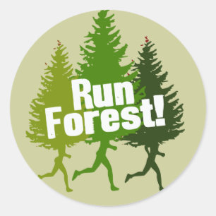 Run Forest, Protect the Earth Day Classic Round Sticker