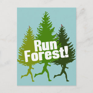 Run Forest, Protect the Earth Day Postcard