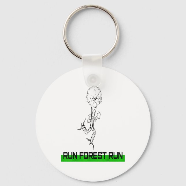 Run Forest Run Funny Sustainability Environmental  Key Ring (Front)
