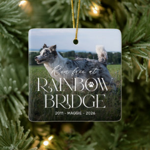 Run Free at Rainbow Bridge Dog Memorial Ornament