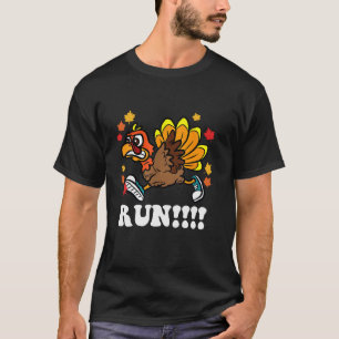 Run Funny Turkey Sport Thankful Grateful Thanksgiv T-Shirt