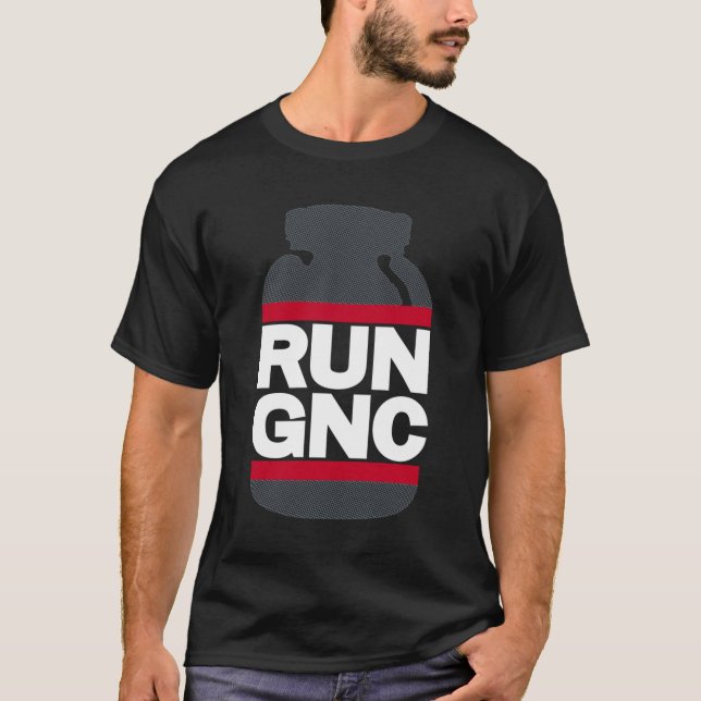 RUN GNC on Black Essential  T-Shirt (Front)