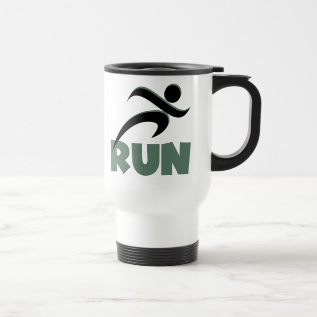 RUN Green Travel Mug (Right)