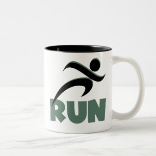 RUN Green Two-Tone Coffee Mug