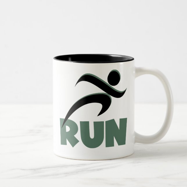 RUN Green Two-Tone Coffee Mug (Right)