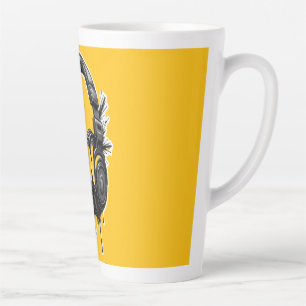 RUN Headphones Street Art Sticker Latte Mug