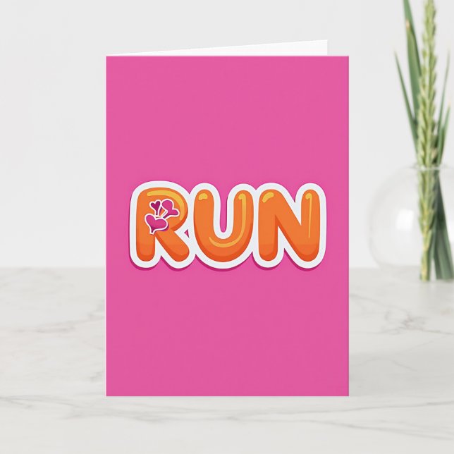 Run Hearts Pink Card (Front)