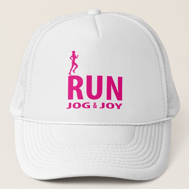 Run, jog and joy trucker hat (Front)