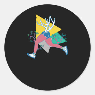 Run Like a Deer Classic Round Sticker