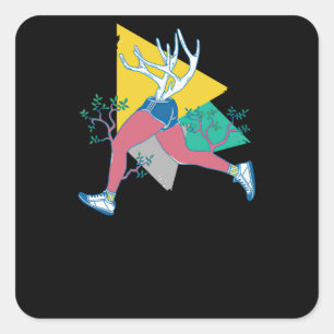 Run Like a Deer Square Sticker