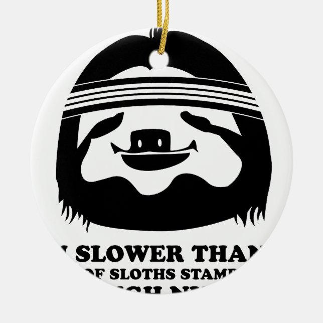 Run Like A Sloth Ceramic Tree Decoration (Front)