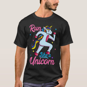 Run Like a Unicorn Track & Field Runner 5K Maratho T-Shirt