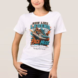 Run Like Legend Pace Mode Retro Running Shoe Art Tri-Blend Shirt