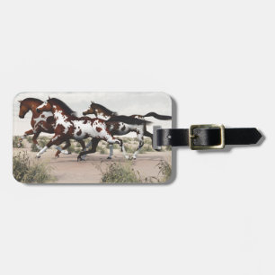 Run Like the Wind - Galloping Paint Horses Luggage Tag