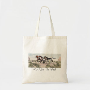 Run Like the Wind - Galloping Paint Horses Tote