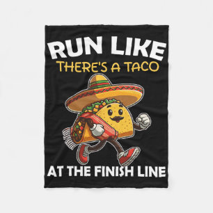 Run Like There's A Taco At The Finish Line Cinco D Fleece Blanket