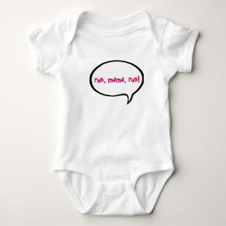 run, mama, run pink baby bodysuit