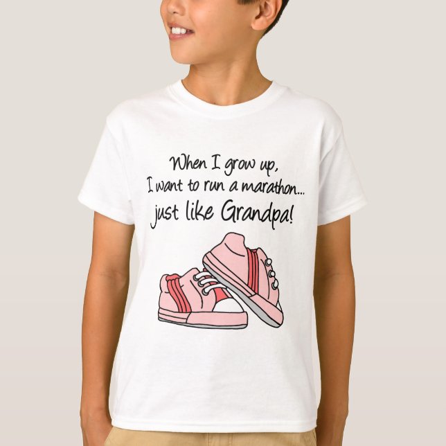 Run Marathon Just Like My Grandpa T-Shirt (Front)