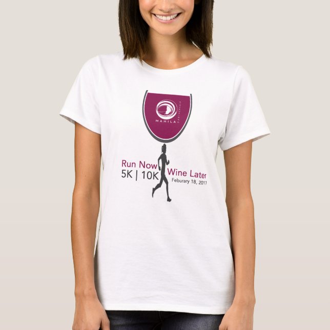 Run Now Wine Later Participant Athletic V-Neck Tee (Front)