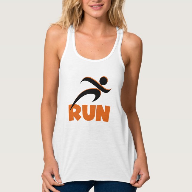 RUN Orange Fitness Running Singlet (Front)