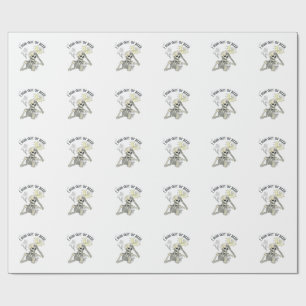 Run Out Beer Skeleton Ghost Moon Halloween_1 Wrapping Paper