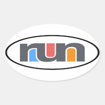 Run Oval Car Sticker