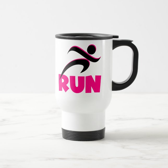 RUN Pink Travel Mug (Right)