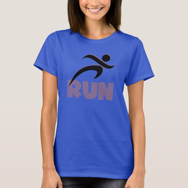 RUN Purple Running Fitness T-Shirt (Front)