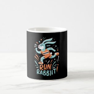 run rabbit marathon runner bunny cute coffee mug