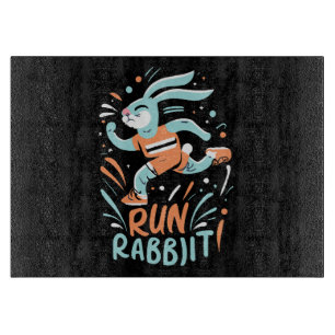 run rabbit marathon runner bunny cute cutting board