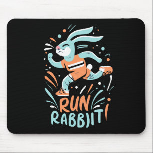 run rabbit marathon runner bunny cute mouse pad