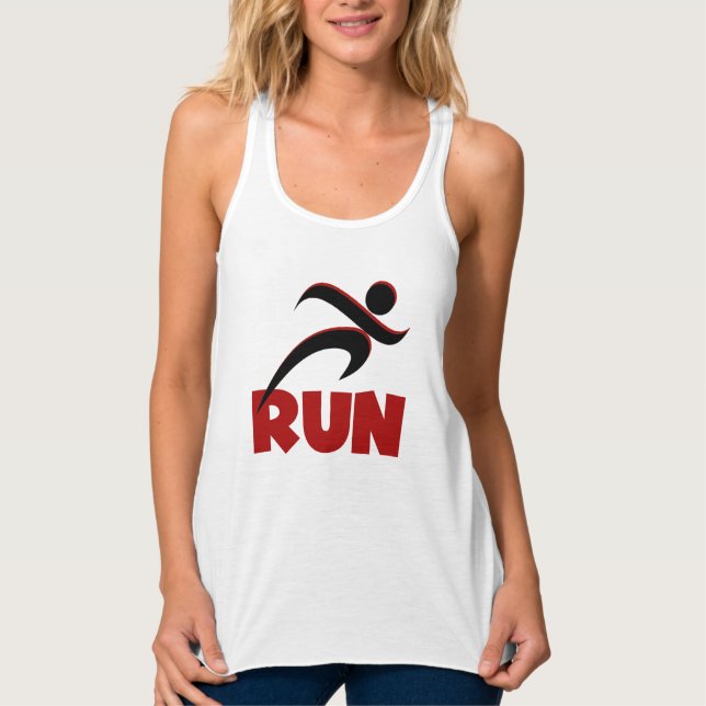 RUN Red Fitness Running Singlet (Front)