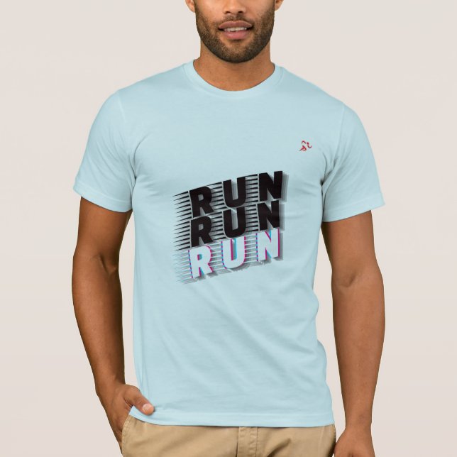 RUN RUN RUN Men’s Gym Motivation T-Shirt (Front)