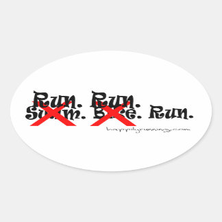 run, run, run oval sticker