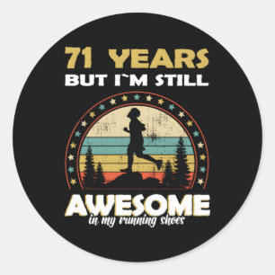 Run Runner Awesome 71 Classic Round Sticker