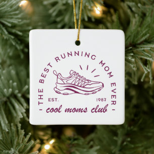 Run running cool mum club the best runner vintage ceramic ornament