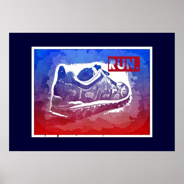 Run Running Shoe Fitness Exercise Poster Runners (Front)