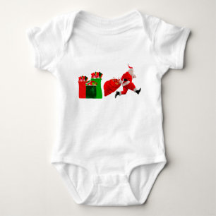 Run, Santa One-Piece Baby Bodysuit