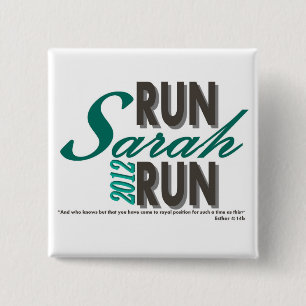 Run Sarah Run 15 Cm Square Badge