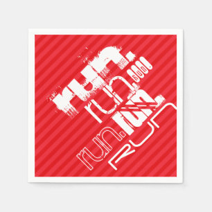 Run; Scarlet Red Stripes Napkin