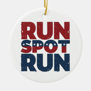 Run Spot Run Trump 2024 Trump Vance election Ceramic Tree Decoration